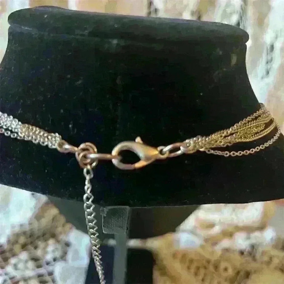 Vintage Mixed Metal Chain Necklace Multicolor Adjustable 22" Lobster Clasp - Picture 7 of 7